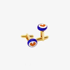 Amourrina Damani Cufflinks - Blue - Heart Red