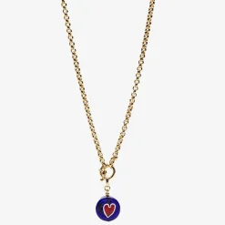 Amourrina Lido Necklace - Blue - Heart Red