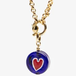 Amourrina Lido Necklace - Blue - Heart Red