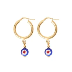 Amourrina Schiona Earrings Large- Blue And Red
