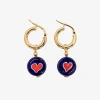 Amourrina Schiona Earrings Medium - Blue - Heart Red