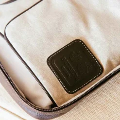 Battistoni Leather And Canvas Shirt-Case - Blue