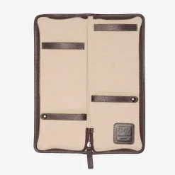 Battistoni Leather Inserts Tie-Case - Brown