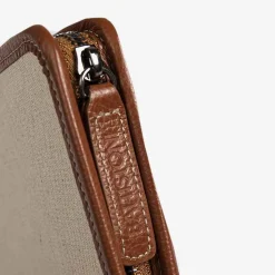 Battistoni Leather Inserts Tie-Case - Tan