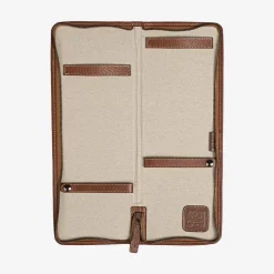 Battistoni Leather Inserts Tie-Case - Tan