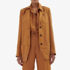 Issimo Burned Orange Deconstructed Blazer