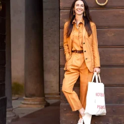 Issimo Burned Orange Deconstructed Blazer