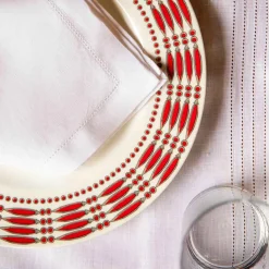 Issimo Hemstitch Embroidered Placemat And Napkin - Set Of 2