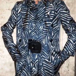 Issimo X Alberto Biani Zebra Double-Breasted Blazer