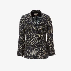 Issimo X Alberto Biani Zebra Double-Breasted Blazer