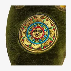 Issimo X Allagiulia Green Velvet Loafers With Embroidery