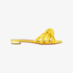 Issimo X Aquazzura Flat Satin - Sunshine Yellow