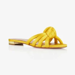 Issimo X Aquazzura Flat Satin - Sunshine Yellow