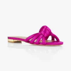 Issimo X Aquazzura Flat Satin - Bouganvillea