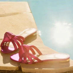 Issimo X Aquazzura Flat Satin - Bouganvillea
