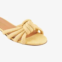 Issimo X Aquazzura Flat Woven Rafia - Natural