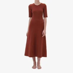 Issimo X Casasola Agata Midi Dress Terracotta