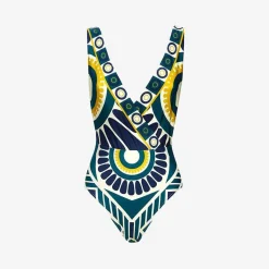 Issimo X La Doublej Hazzard Swimsuit - Blue Solar Placee