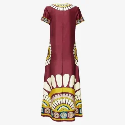 Issimo X La Doublej Swing Dress - Bordeaux Solar Placee