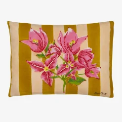 Issimo X Lisa Corti Bougainvillea Mustard Stripes Baby Pillow
