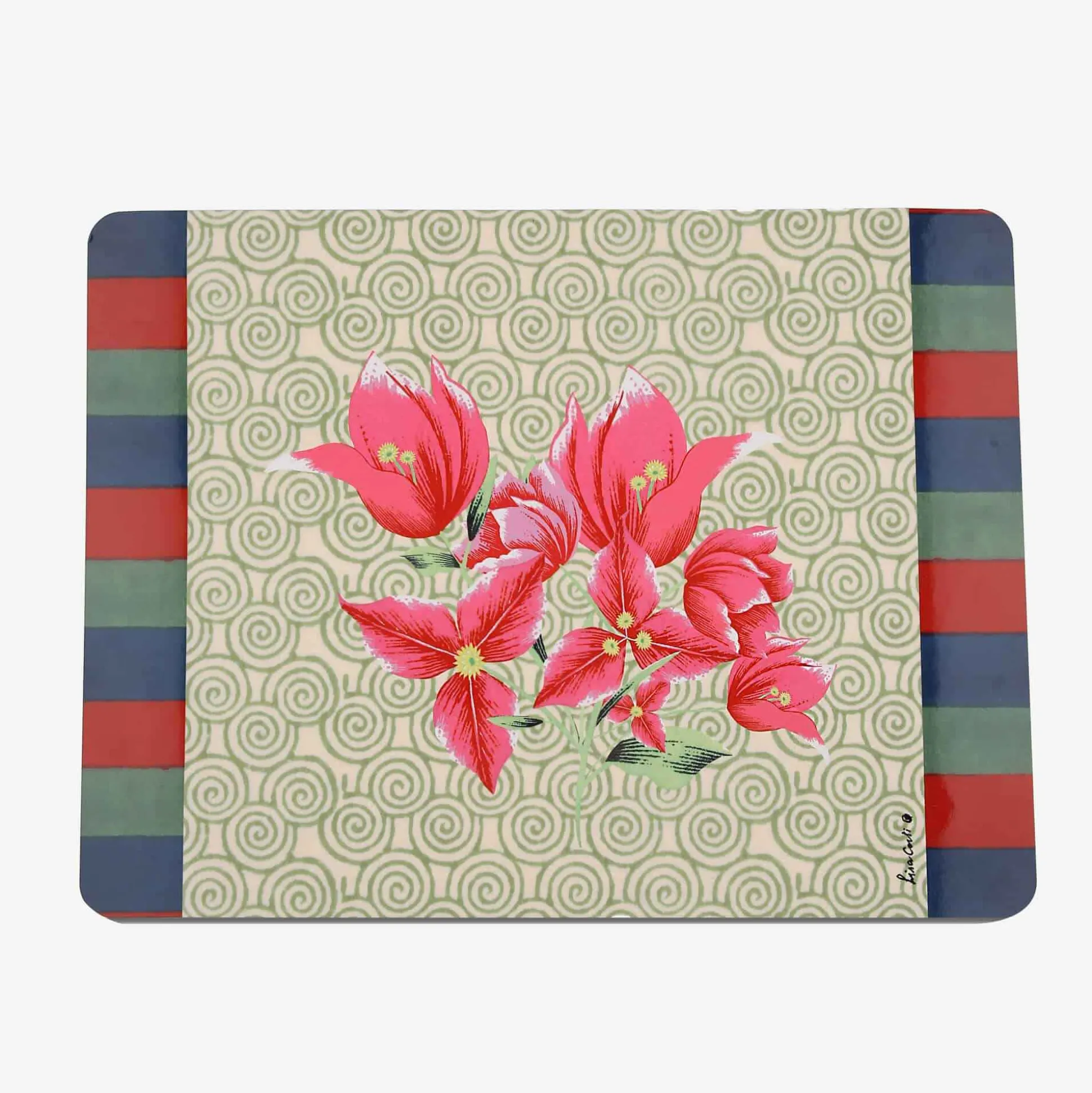 Issimo X Lisa Corti Bougainvillea Spiral Placemat