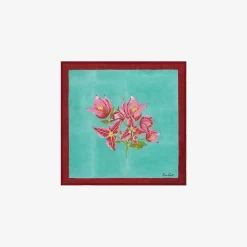 Issimo X Lisa Corti Bougainvillea White Veronese Stripes Napkin