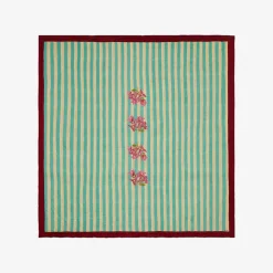 Issimo X Lisa Corti Bougainvillea White Veronese Stripes Quilt