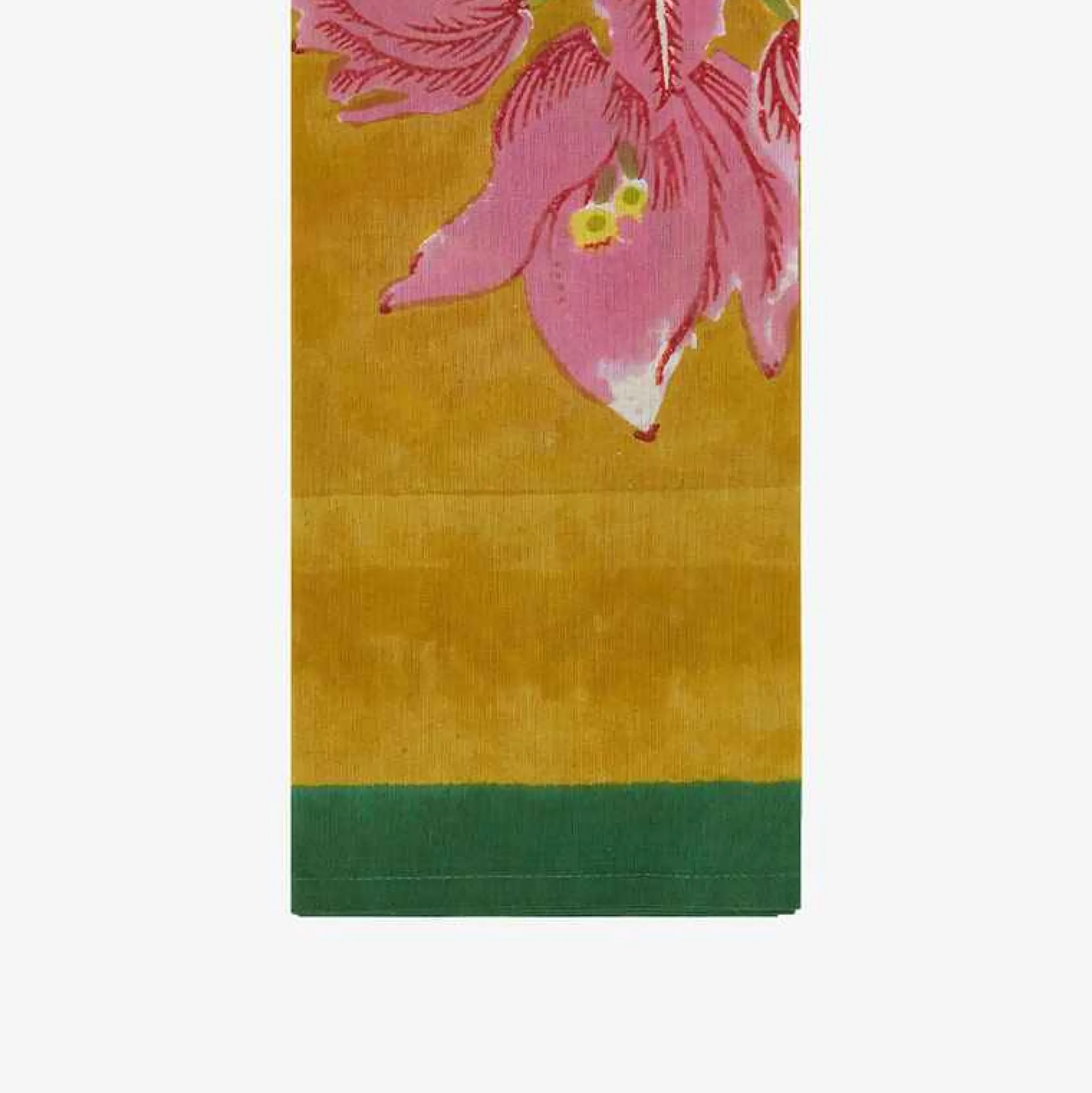 Issimo X Lisa Corti Bougainvillea Mustard Stripes Napkin