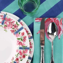 Issimo X Lisa Corti Bougainvillea Stripes Napkin