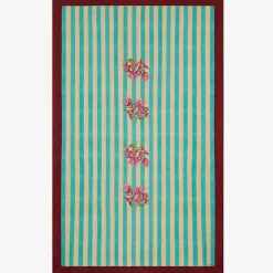 Issimo X Lisa Corti Bougainvillea White Veronese Stripes Table Cover