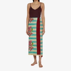 Issimo X Lisa Corti Bouganville White Veronese Stripes Sarong