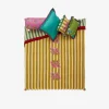 Issimo X Lisa Corti Bougainvillea Mustard Stripes Quilt