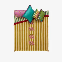 Issimo X Lisa Corti Bougainvillea Mustard Stripes Quilt