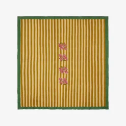 Issimo X Lisa Corti Bougainvillea Mustard Stripes Quilt