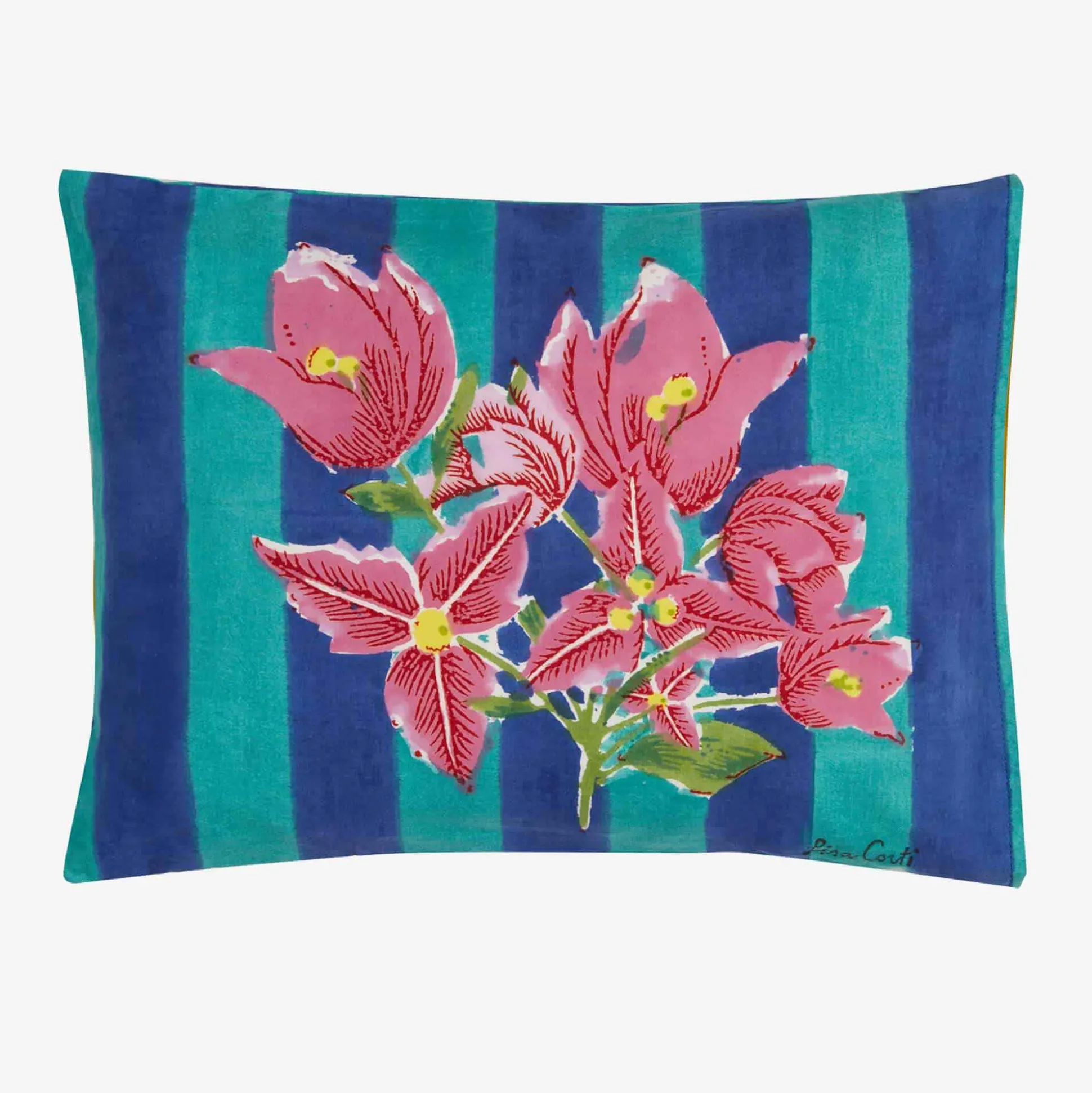 Issimo X Lisa Corti Bougainvillea Stripes Baby Pillow