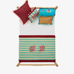 Issimo X Lisa Corti Bougainvillea White Veronese Stripes Junior Quilt