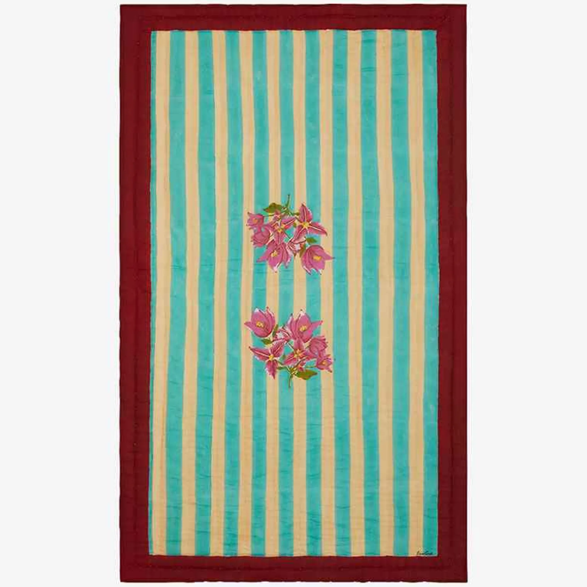 Issimo X Lisa Corti Bougainvillea White Veronese Stripes Junior Quilt
