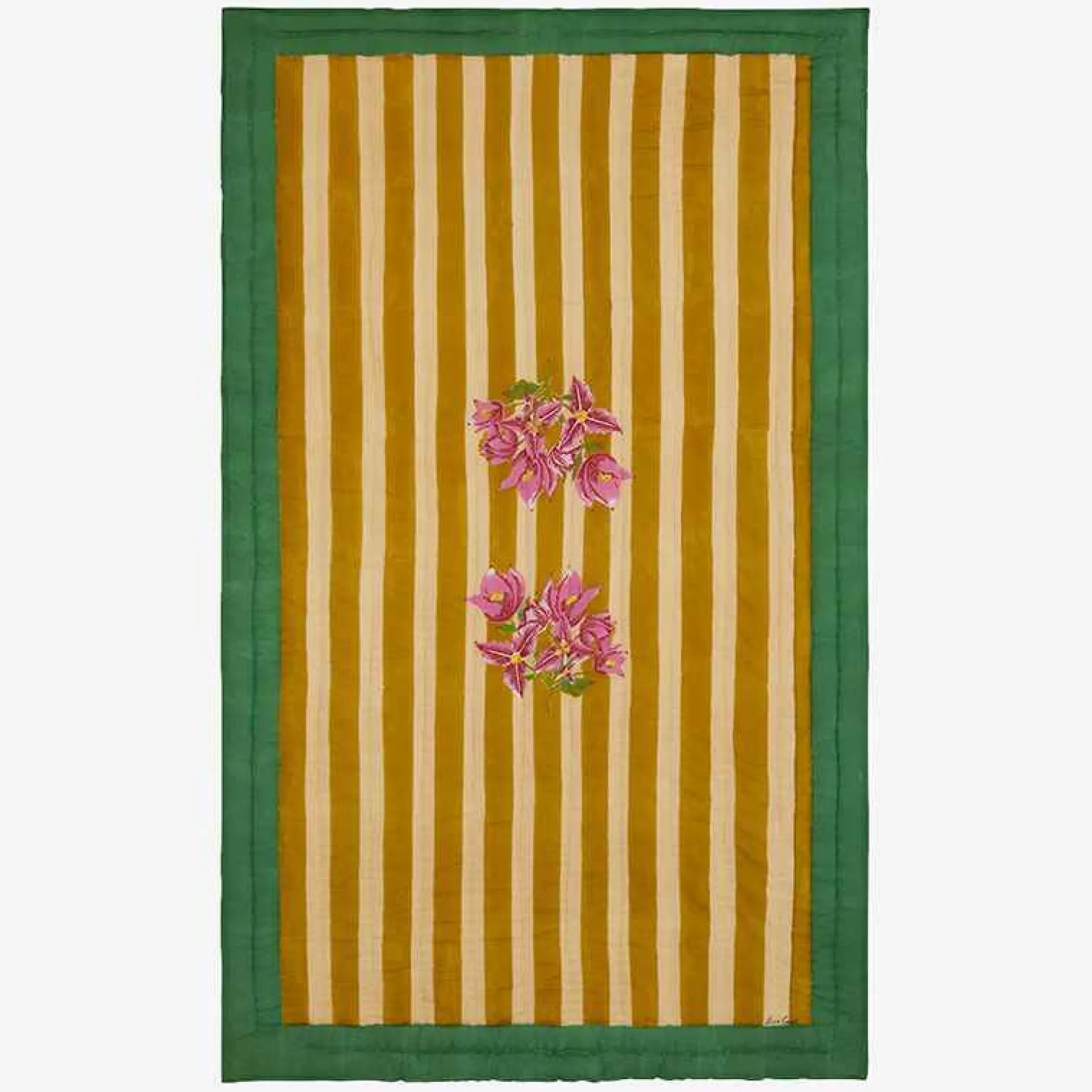 Issimo X Lisa Corti Bougainvillea Mustard Stripes Junior Quilt