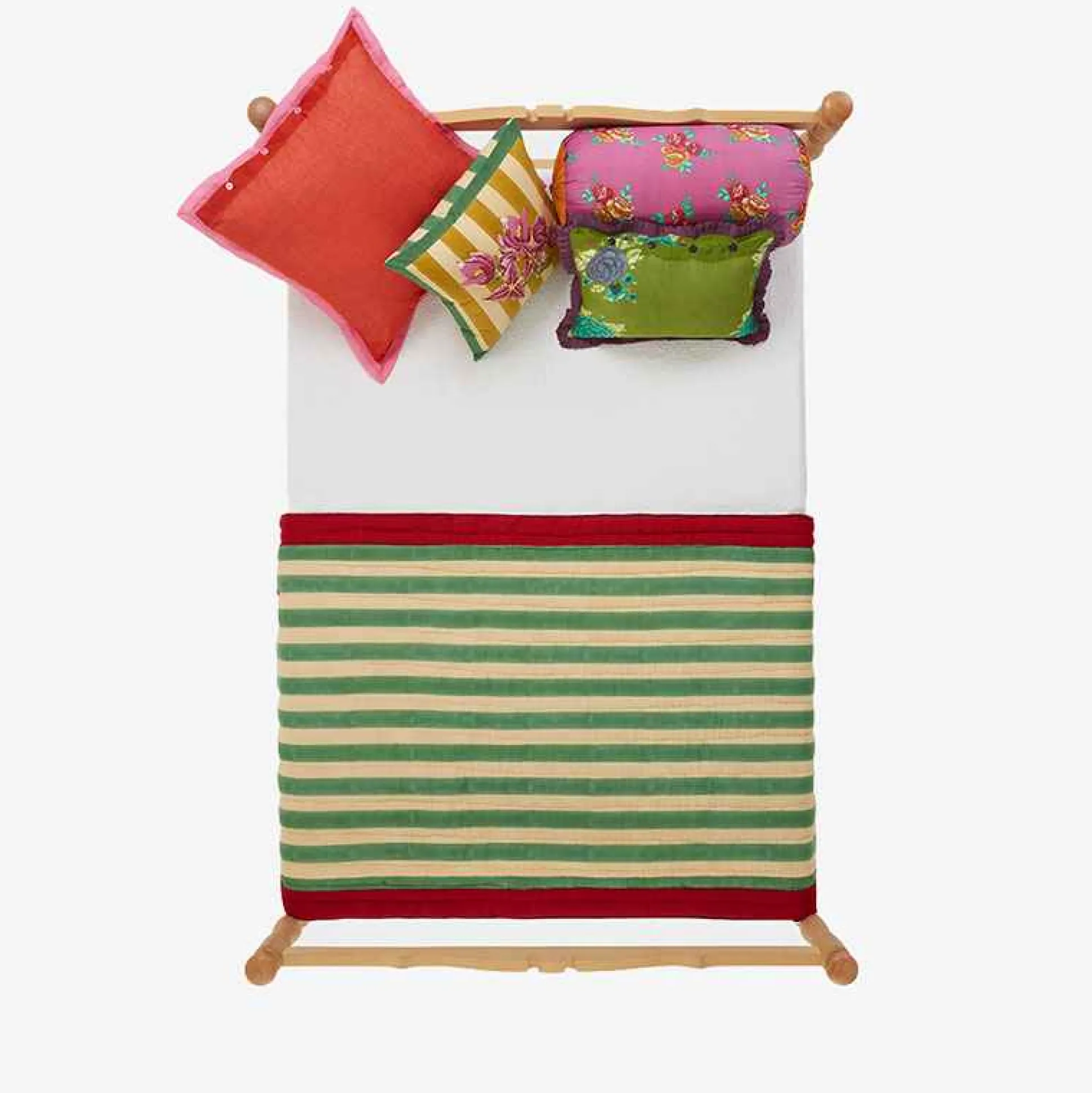 Issimo X Lisa Corti Bougainvillea Mustard Stripes Junior Quilt