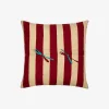 Issimo X Lisa Corti Bougainvillea White Veronese Stripes Pillow