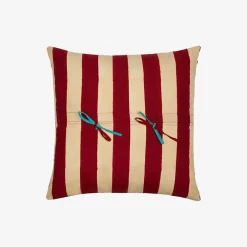 Issimo X Lisa Corti Bougainvillea White Veronese Stripes Pillow