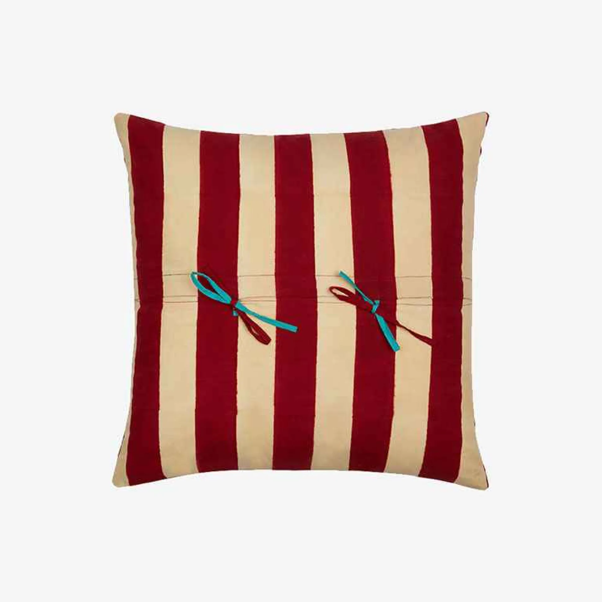 Issimo X Lisa Corti Bougainvillea White Veronese Stripes Pillow