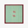 Issimo X Lisa Corti Bougainvillea White Veronese Stripes Square Tablecloth
