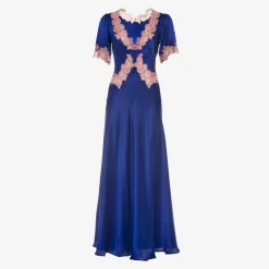 Issimo X Loretta Caponi Monica Short Sleeve Dress Blue