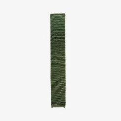 Issimo X Schostal Polka Dot Knitted Silk Tie - Dark Green