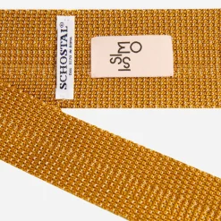 Issimo X Schostal Polka Dot Knitted Silk Tie - Mustard