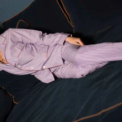 Issimo X Schostal Unisex Striped Pyjama-Purple&White