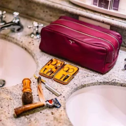 Larusmiani Tsar Deer Bordeaux Leather Beauty Case