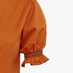 Loretta Caponi Donatella Orange Short Sleeve Shirt