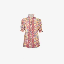 Loretta Caponi Donatella Short Pink Sleeve Shirt